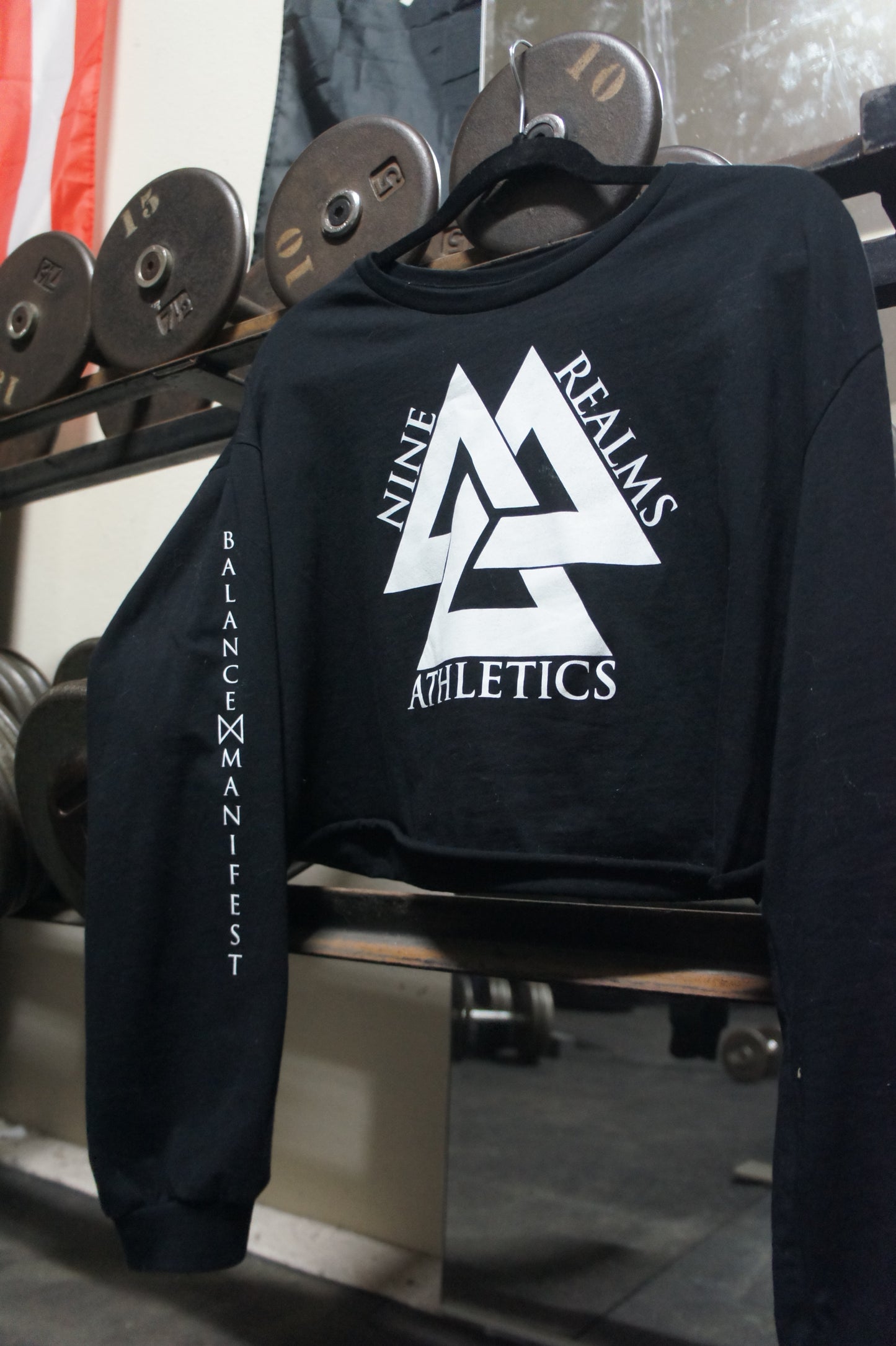 Nine Realms Valknut Women's Long Sleeve Crop